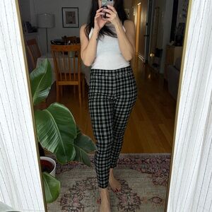 Nanette Lepore Black and White Plaid Pants - Medium